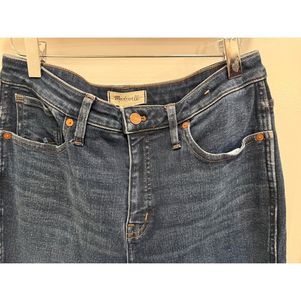Madewell Jeans Women Dark Wash Skinny High Rise Raw Hem Denim